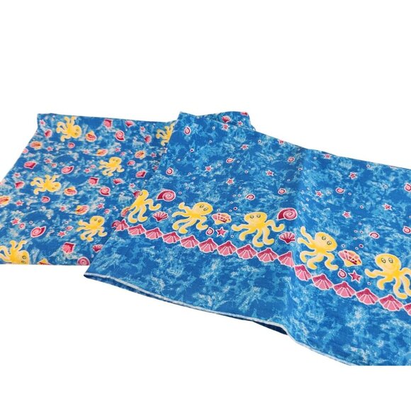 Ocean Octopus Sea Life Cotton Fabric  With Coordinating Border Fabric over 4 yd - Picture 1 of 10